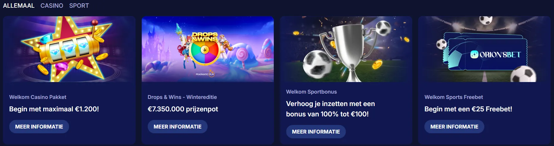 OrionsBet Casino promoties – acties en speciale aanbiedingen